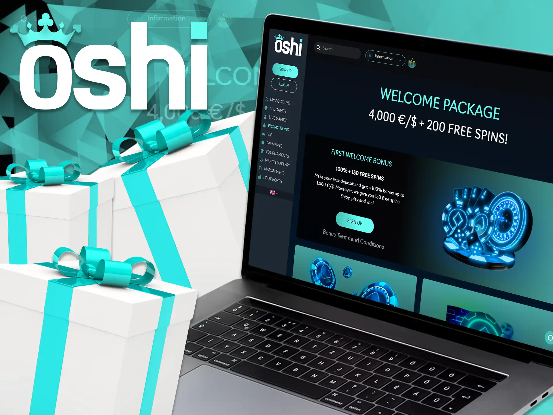 Start your gaming adventure at Oshi Online Casino with the First Welcome Bonus!