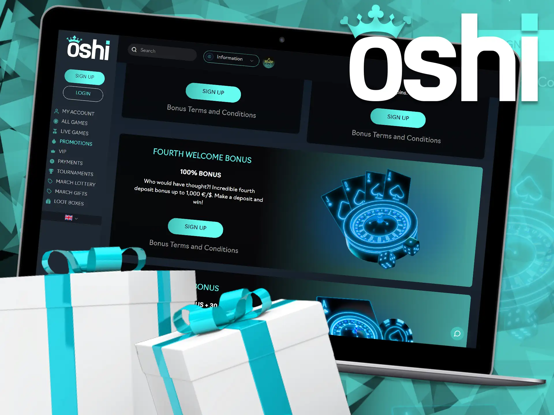 Prepare yourself for the Fourth Welcome Bonus available at Oshi Online Casino.