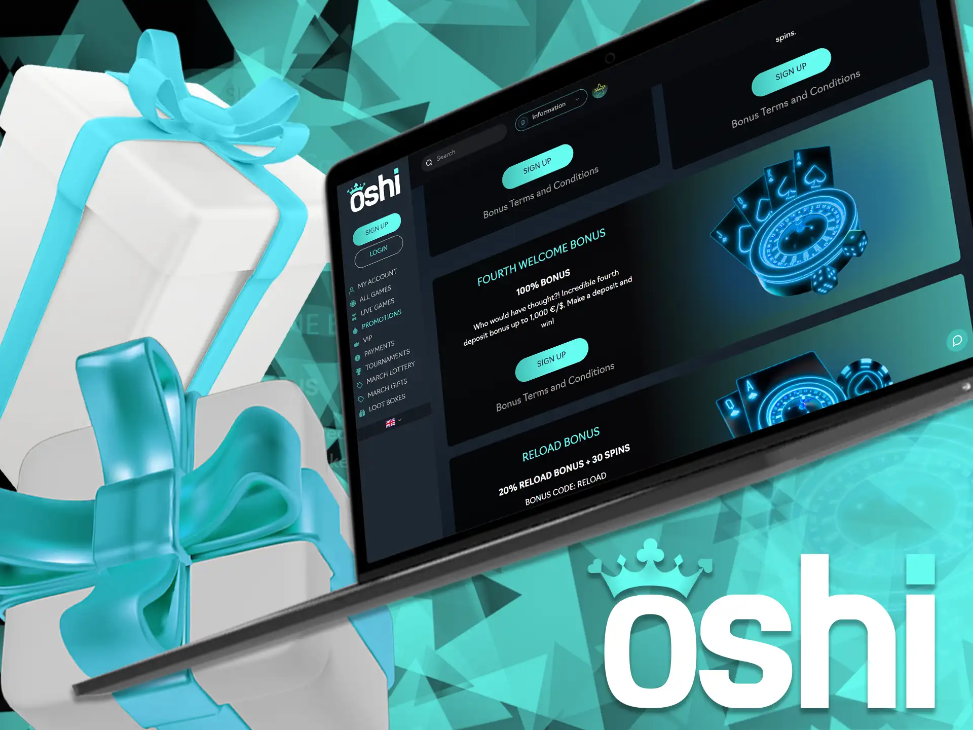 Get your fourth welcome bonus at Oshi Online Casino.