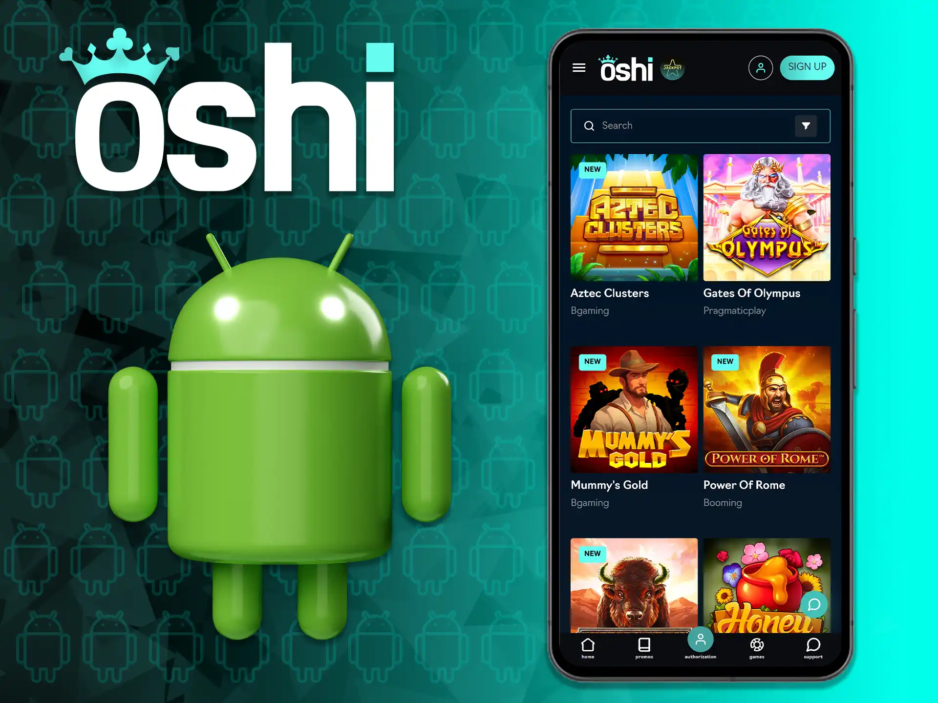 Oshi Online Casino Android App.