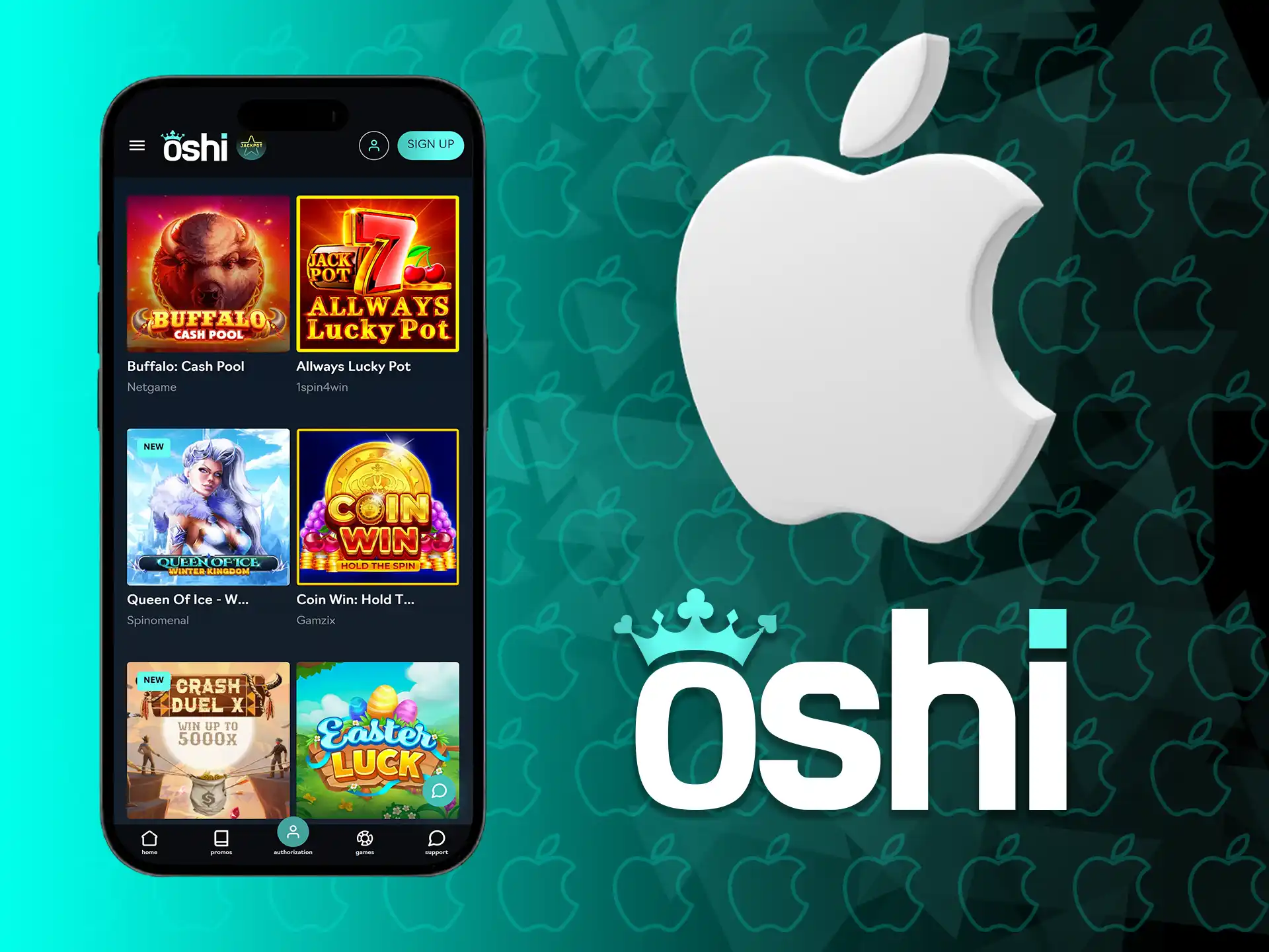 Oshi Online Casino iOS App.