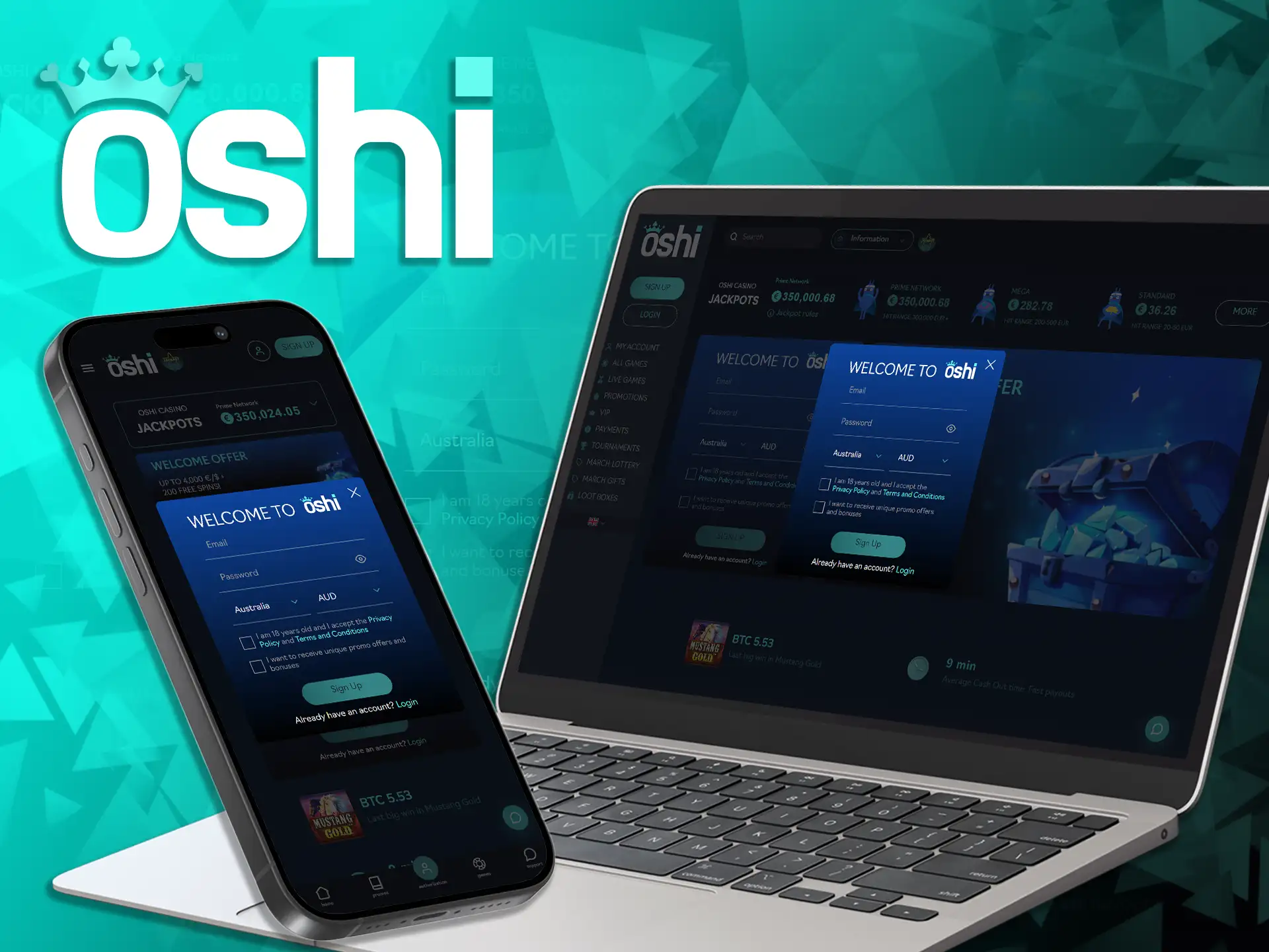 Register at Oshi Online Casino to start playing.
