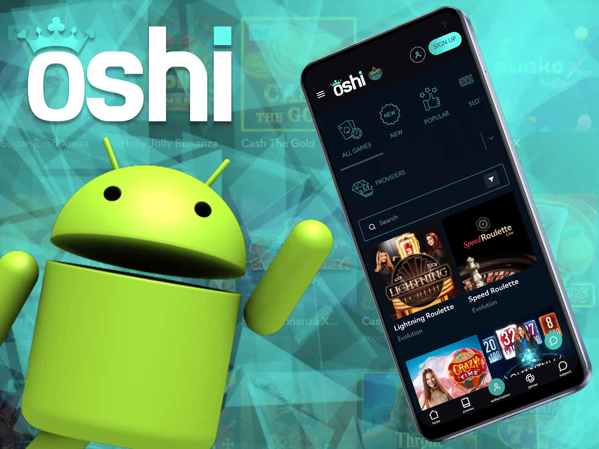 Download the Oshi app on your Android device.