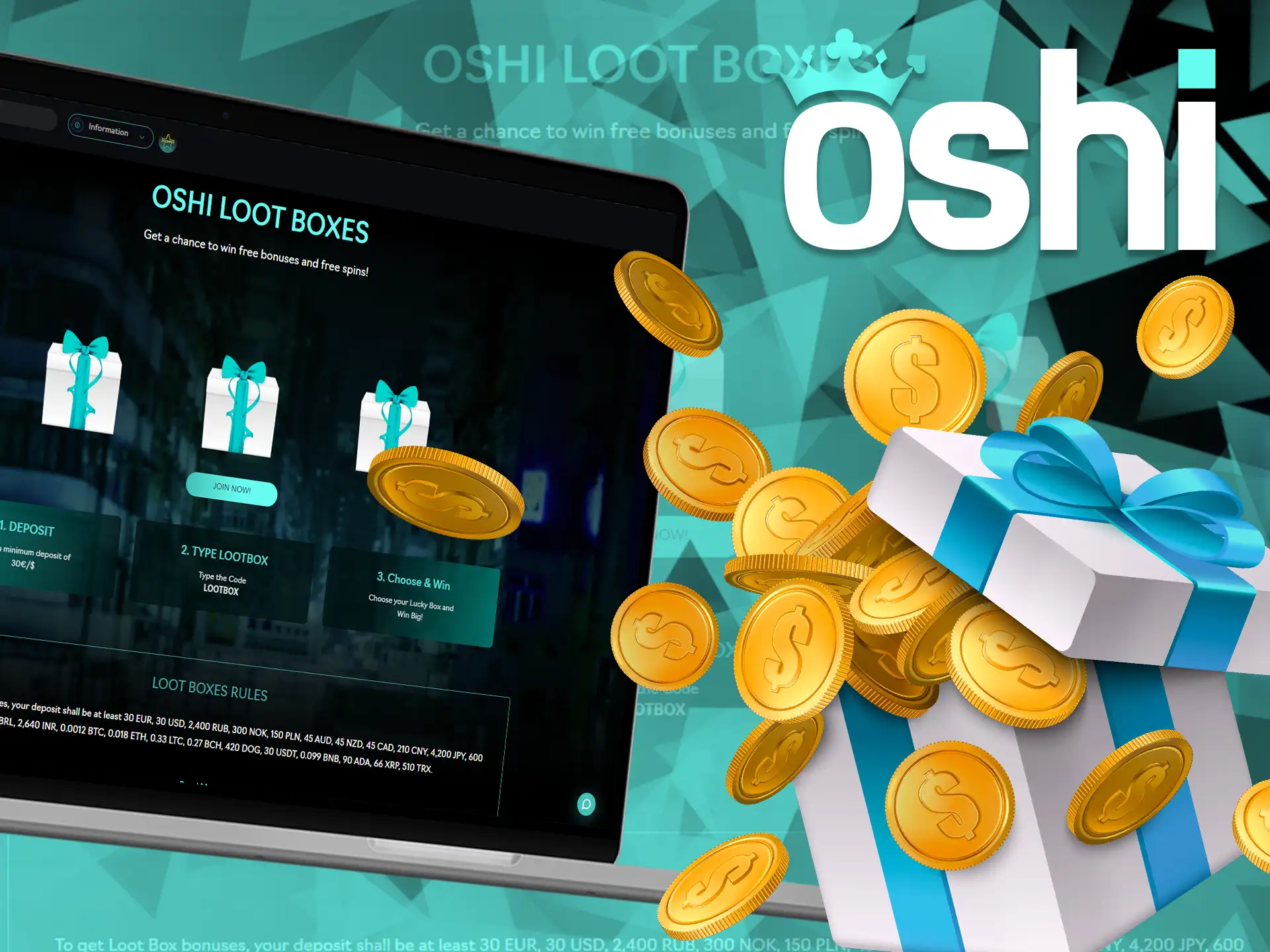 Unwrap special surprises in the Loot Boxes section at Oshi website!