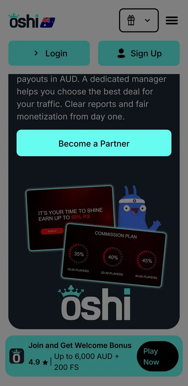 Become an Oshi Casino affiliate and start earning.