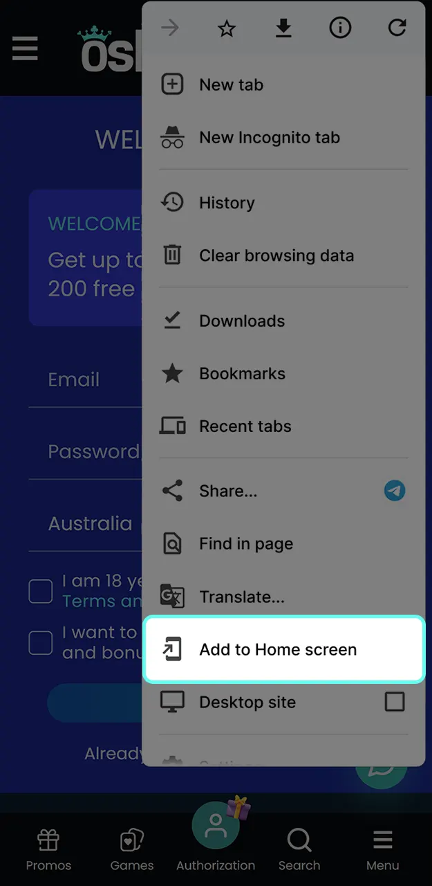 Download the convenient Oshi Casino app.