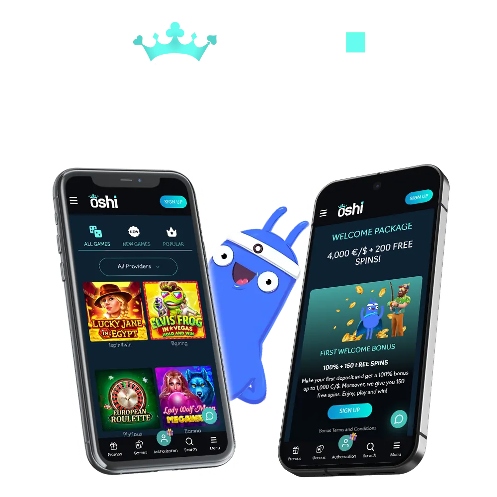 Install the official mobile application to play your favorite games anywhere with Oshi Casino.