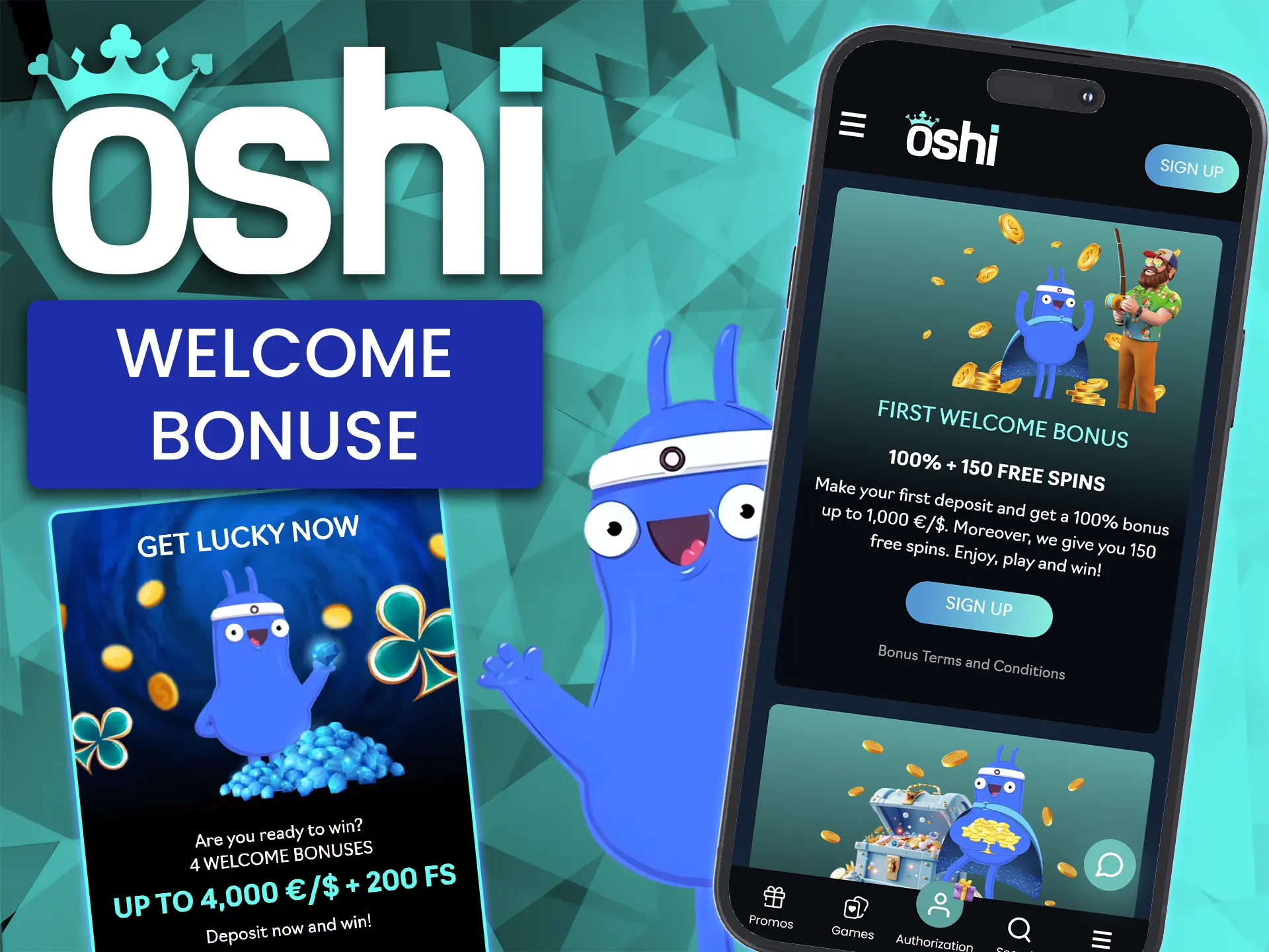 Explore the exclusive rewards available for mobile users upon joining Oshi Casino.