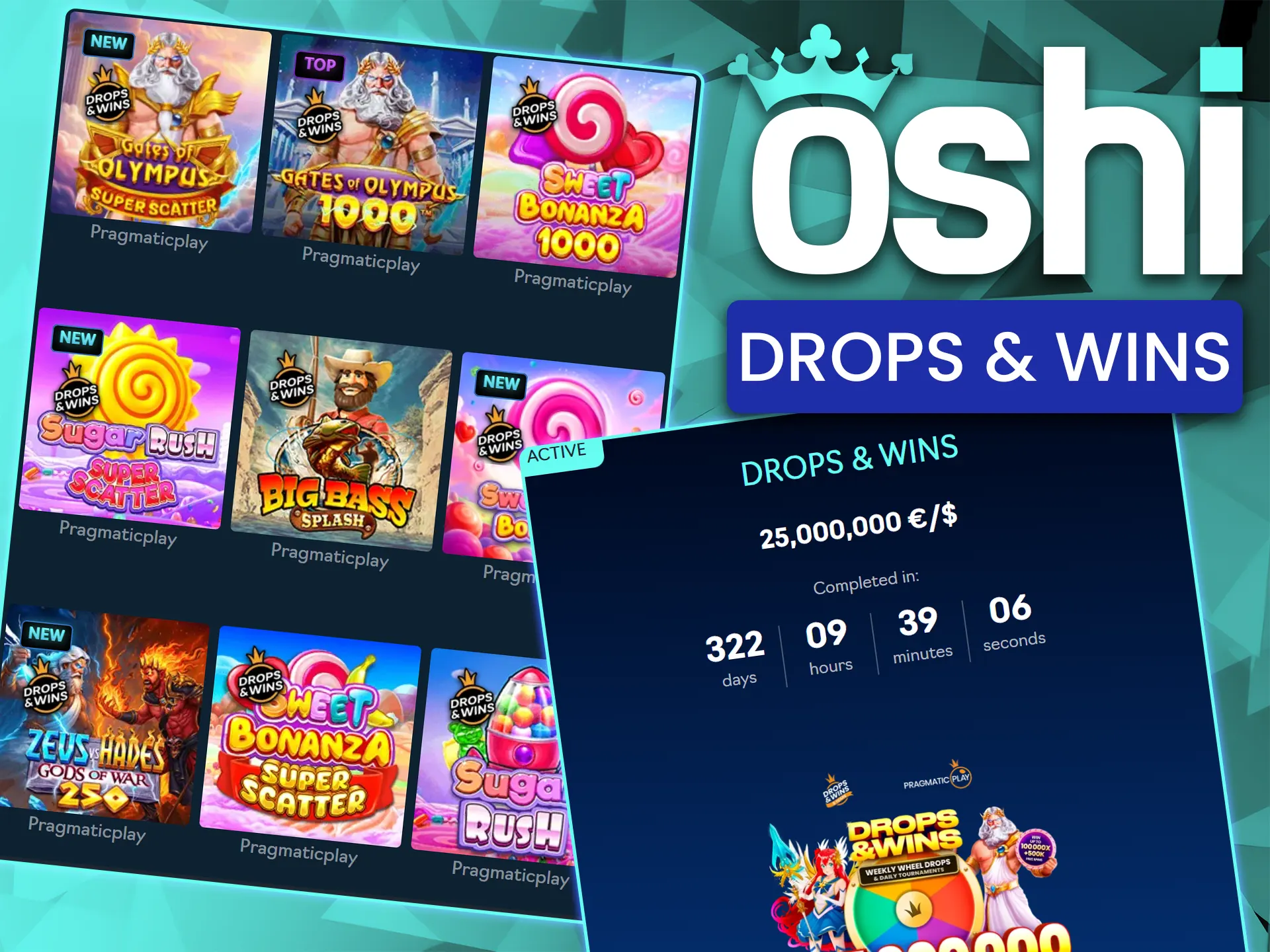 Participate in global prize pool competitions for massive cash rewards at Oshi Casino.