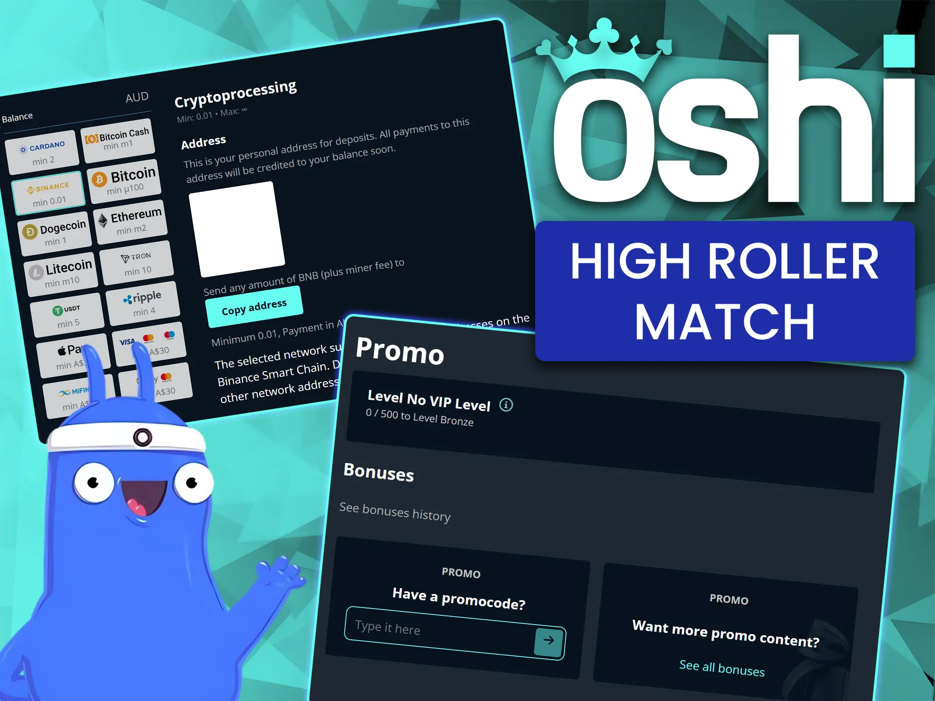 Get access to the deposit bonus at Oshi Casino.