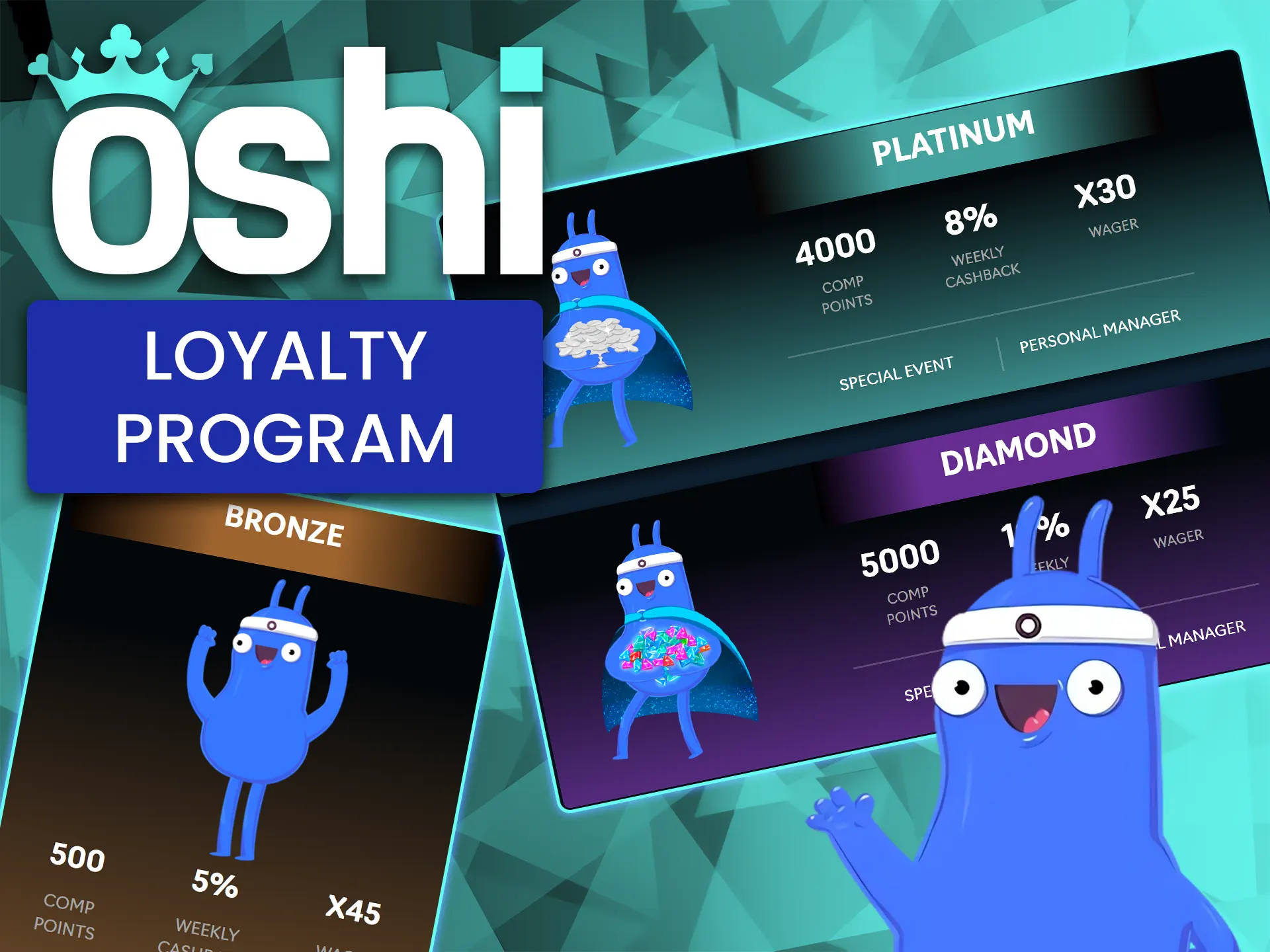 Get the best offers through Oshi Casino’s loyalty program.
