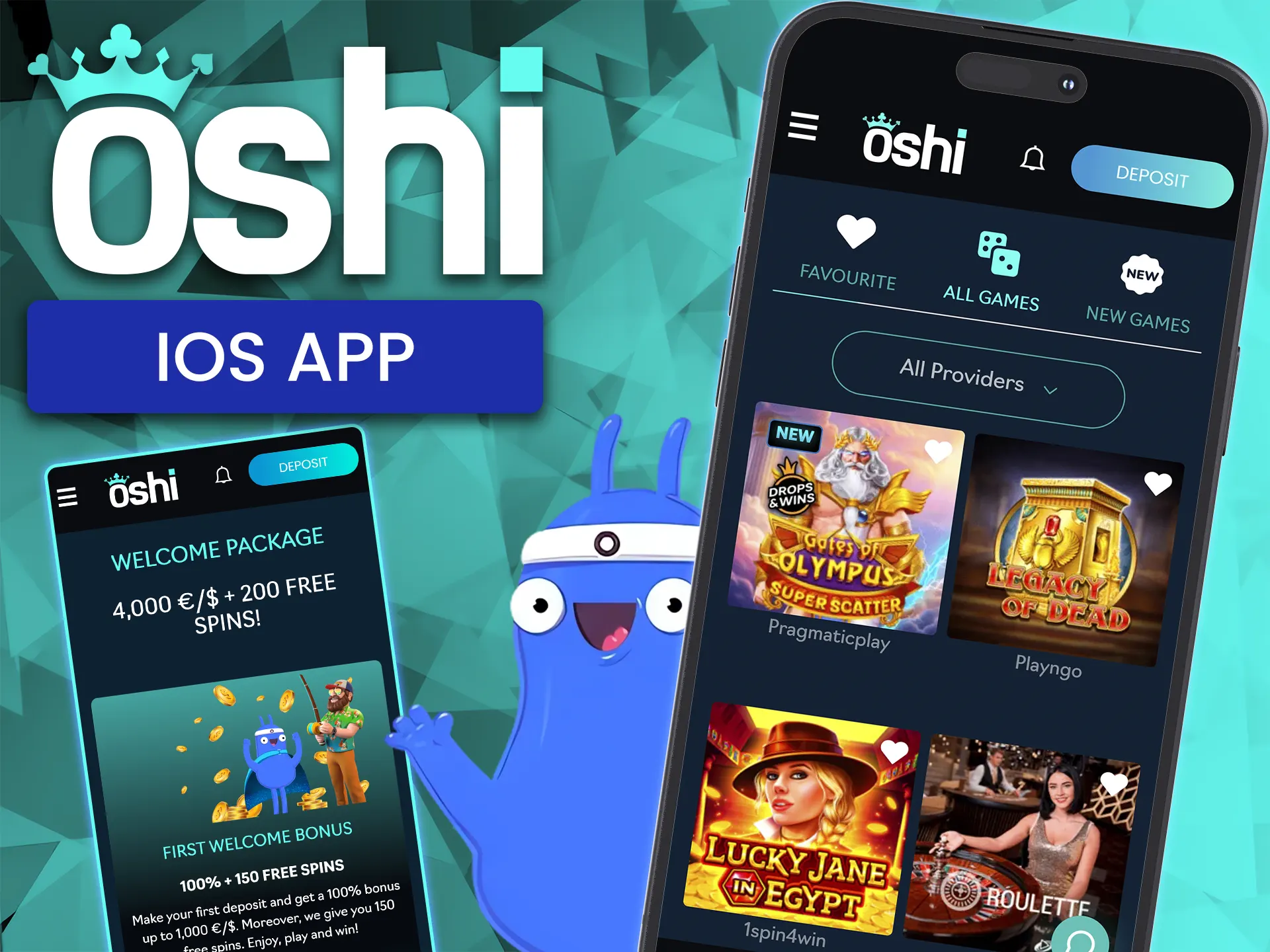 Download the app on iOS to access Oshi Casino.