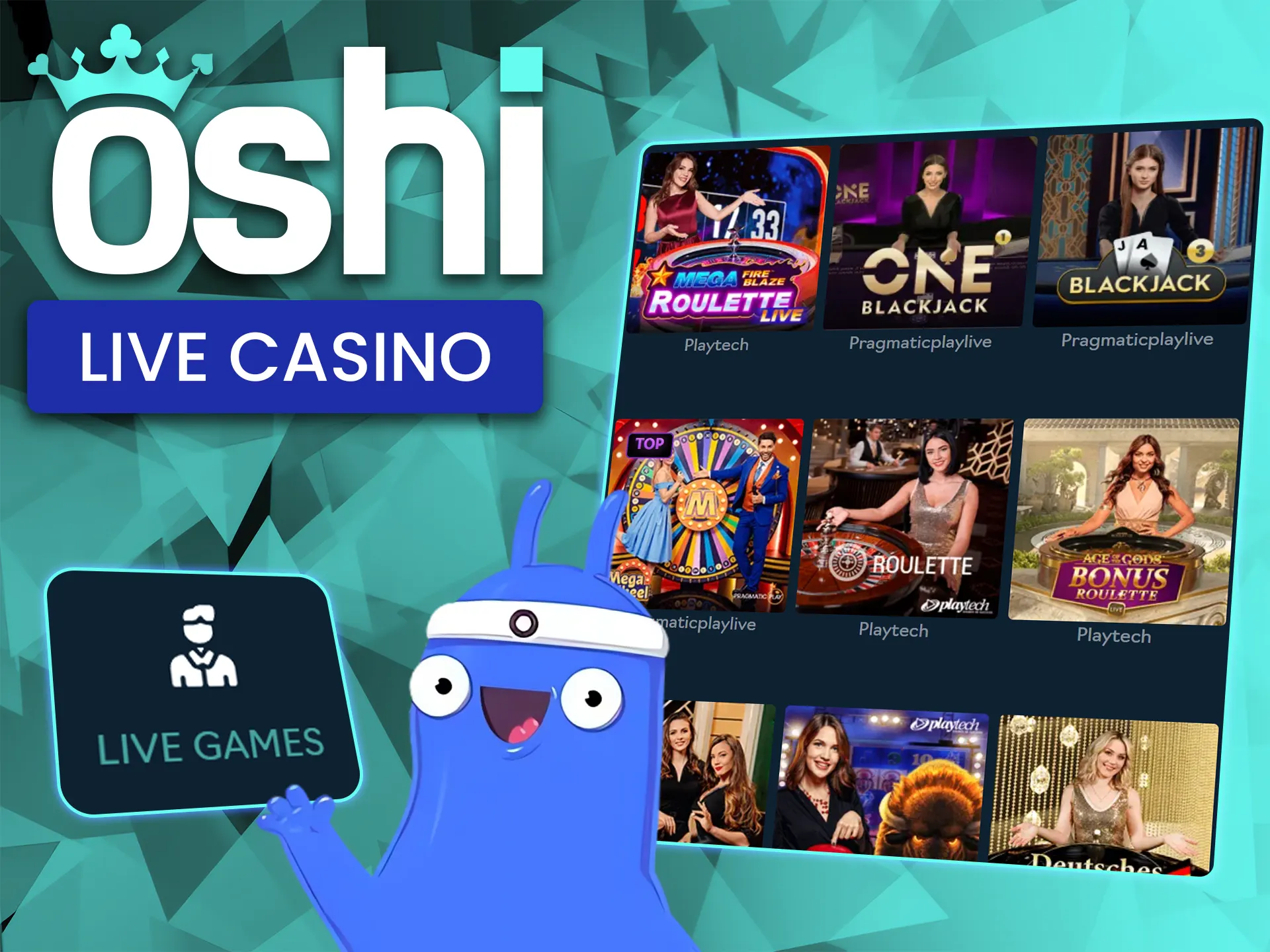 Discover the live casino section at Oshi Casino.