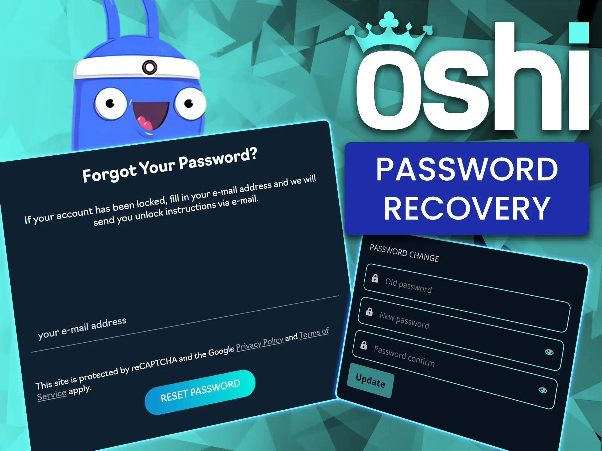 Use the reset tool to regain access if you forget your login for Oshi Casino.